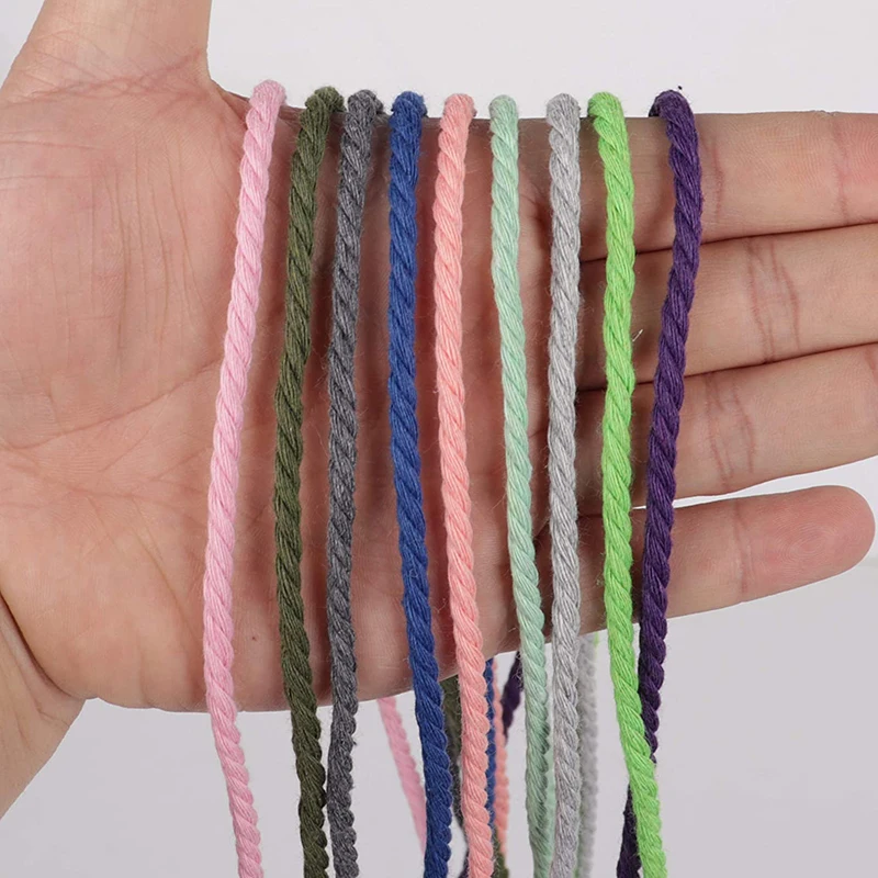 Плетеная веревка из 100% хлопка 3 мм 110 ярдов | Дом и сад