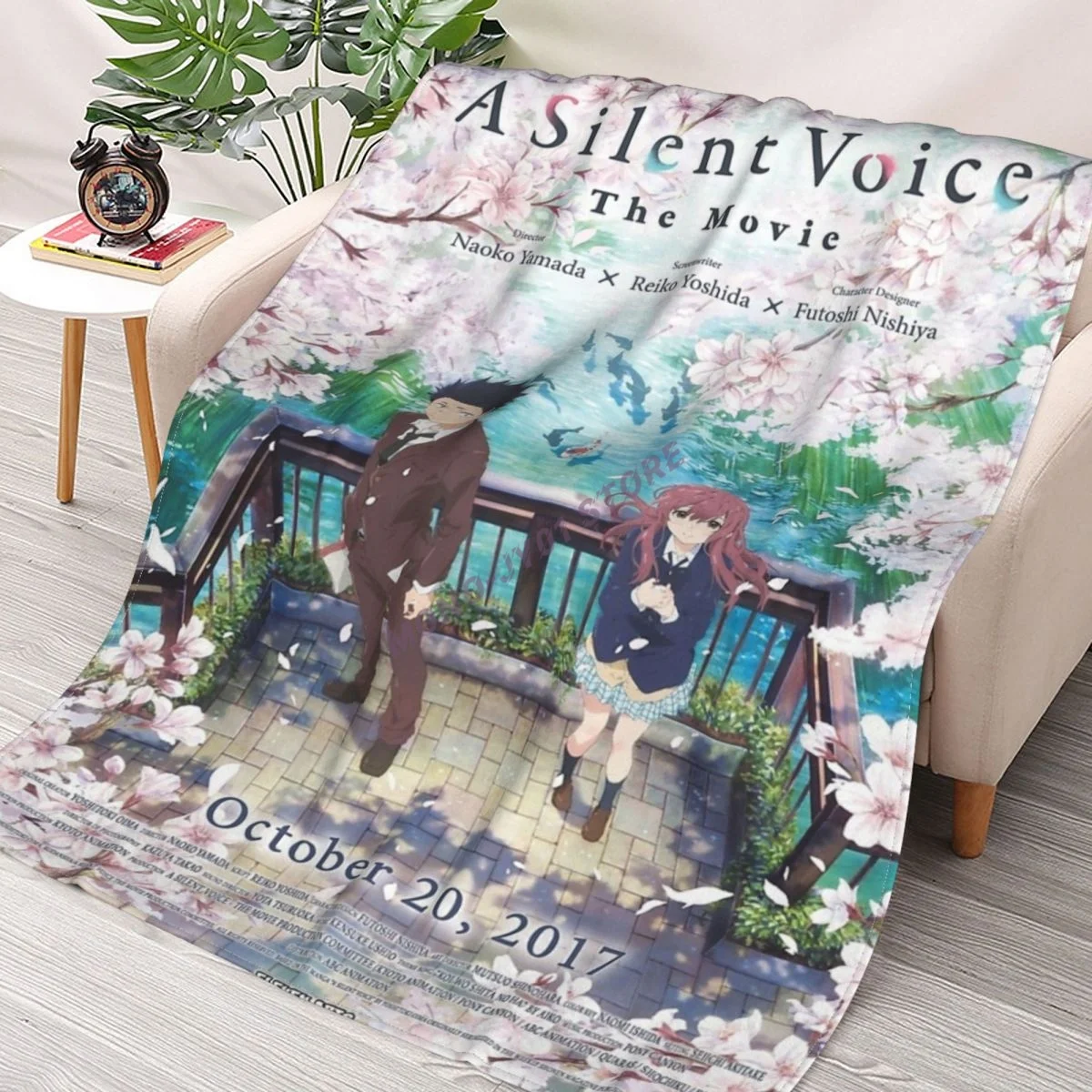 

A Silent Voice Anime Throw Blanket Sherpa Blanket cover Bedding soft Blankets