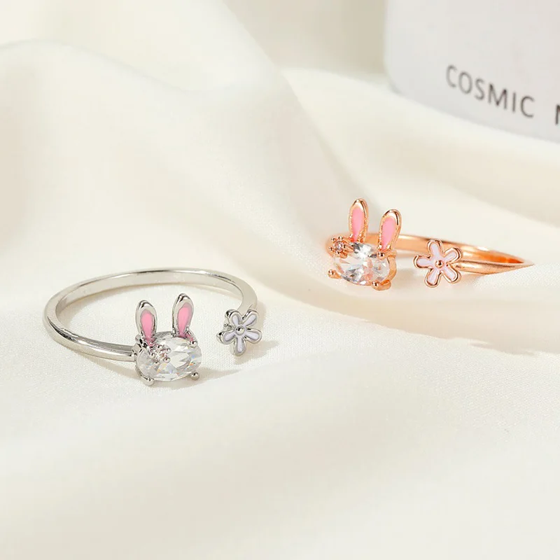 Милые кольца ZYZQ в виде кролика милые яркие медные форме золотого цвета для