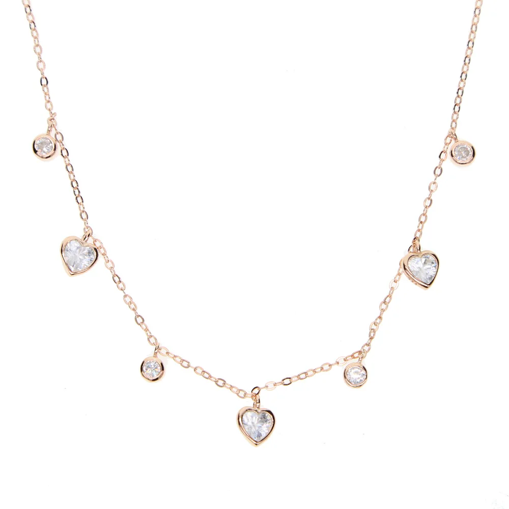 Женское колье из серебра 925 пробы с фианитом | Ожерелья