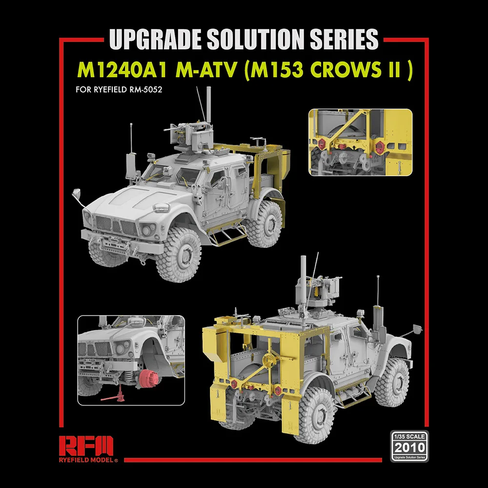 W/полностью внутри [Ryefield модель] RFM RM-5052/1001/2010/2012 1/35 M1240A1 M-ATV M153 CROWS II | Игрушки и хобби