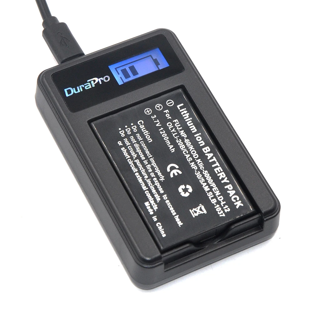 3 шт. 1200 мАч NP-60 NP 60 NP60 батарея + ЖК-зарядное устройство USB для Samsung SLB-1037 Fujifilm Kodak KLIC-5000