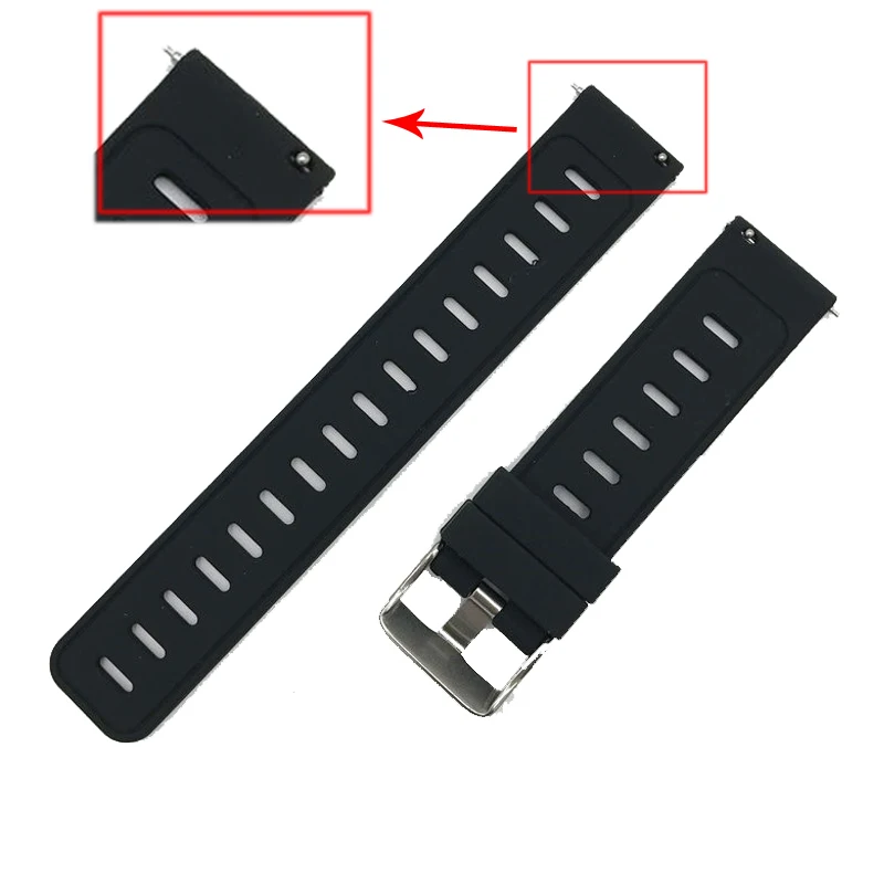 Спортивный силиконовый ремешок 20 мм для Moto 360 42 мм/Pebble time Round/LG watch Sport/Ticwatch 2/Ticwatch