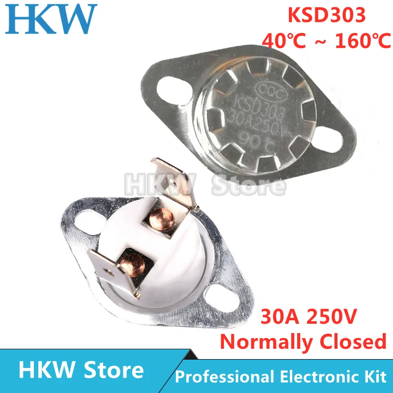 2 шт Керамический нормально закрытый термостат KSD303 30 А 250 в 40-160 градусов 40 45 50 55 60 65