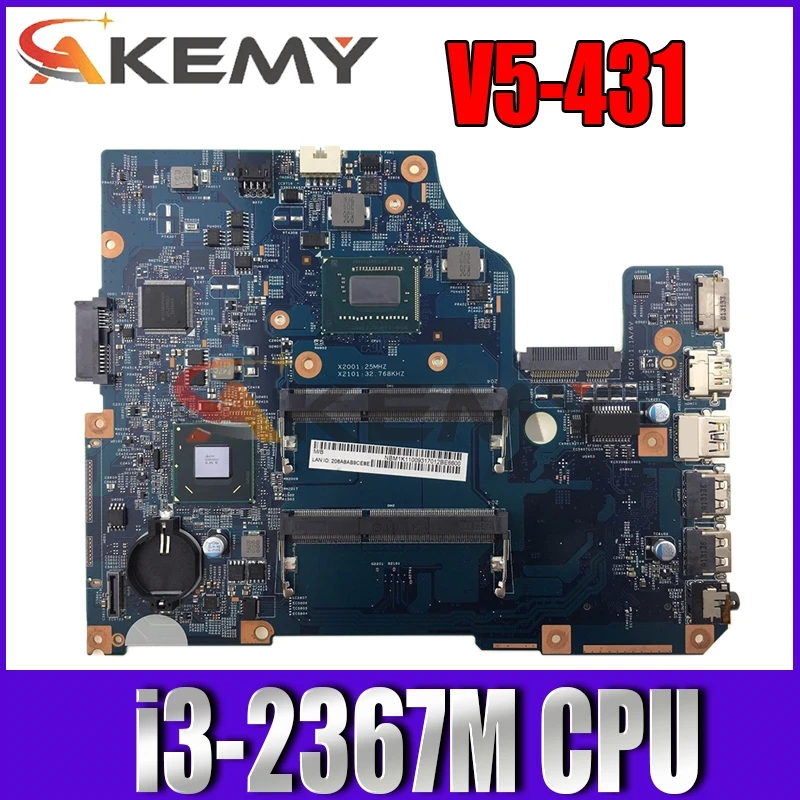 

Akemy 11324-1 48.4VM02.011 материнская плата для ноутбука ACER V5-431 V5-531 V5-571 Материнская плата ноутбука Процессор i3 2367M HM76 DDR3 100% тесты работы