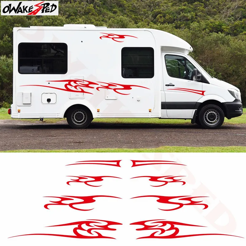 Автомобиль Стайлинг дома виниловые рисунки стикеры наклейки Набор Camper Ван кэмпер караван Авто обе стороны тела модифицированные наклейки