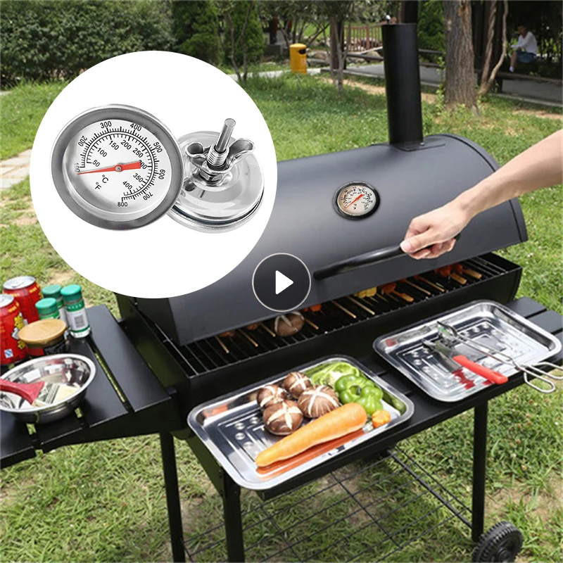 

Grill Thermometer Barbecue Charcoal Pit Wood Smoker Thermometer Temperature Gauge Grill Pit Thermometer Fahrenheit/℃ Kitchen