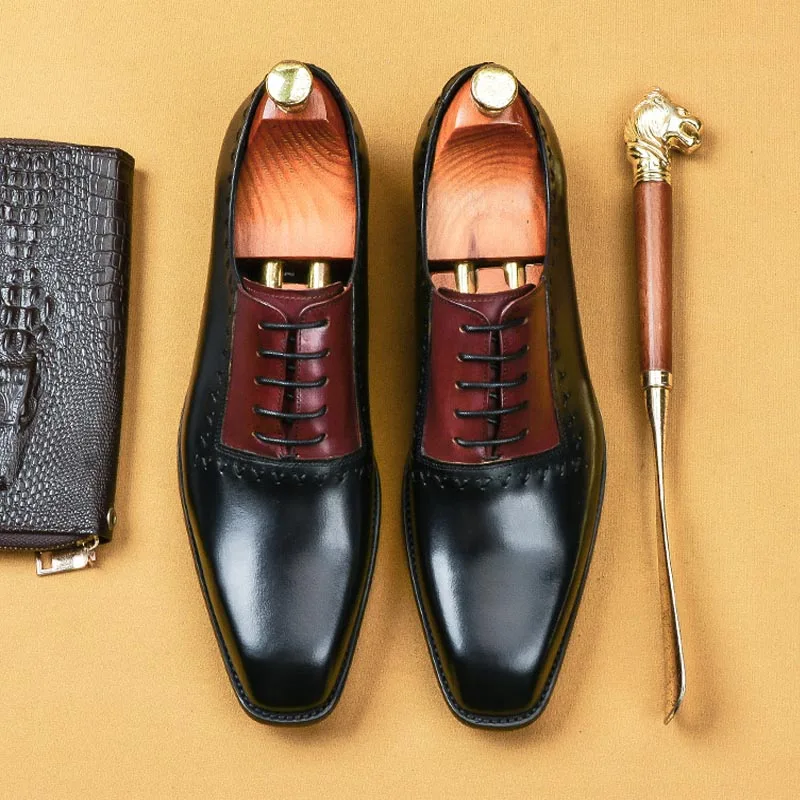 Туфли оксфорды с квадратным носком обувь на выход Обувь из натуральной коровьей