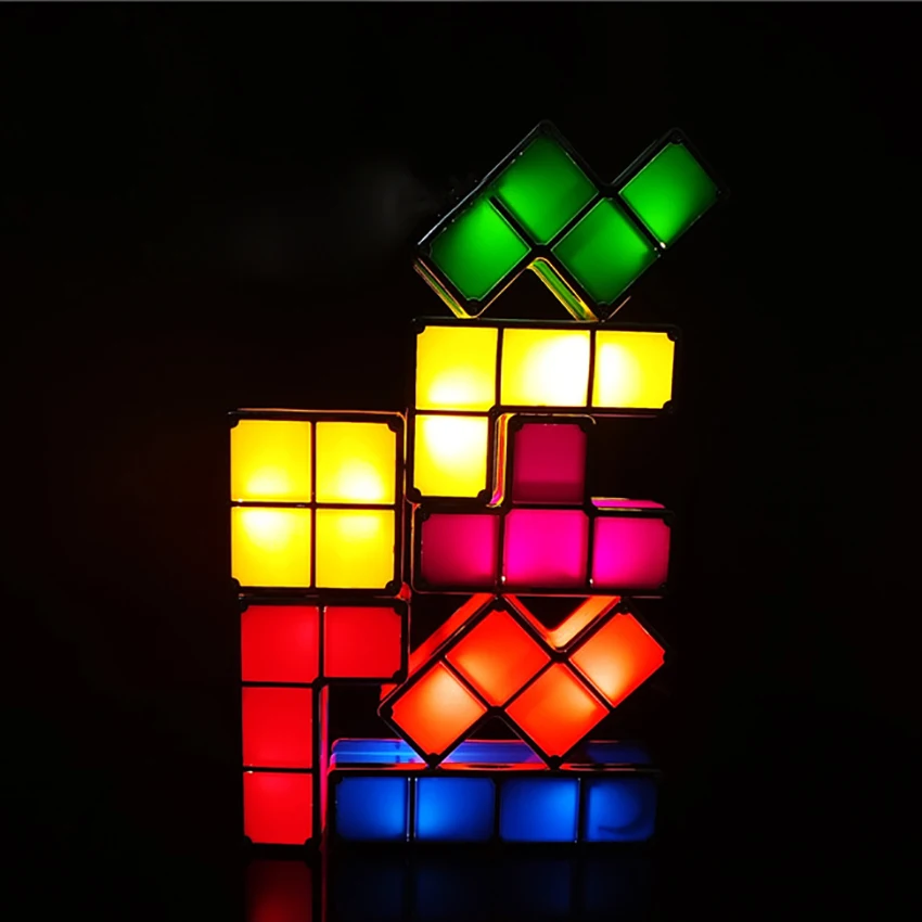 

Штабелирусветильник Tetris, 3D пазлы, игрушка, волшебные блоки, индукционные блоки, светодиодсветодиодный новинка, светильник льная лампа «сде...