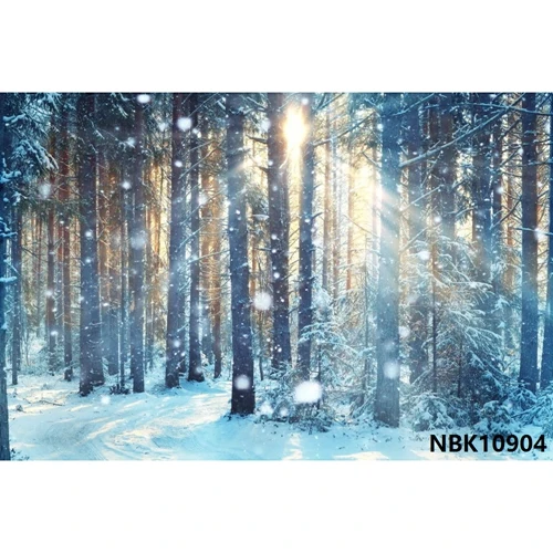 NBK10904 Виниловый фон для фотосъемки с изображением рождественской елки зимы снега снежинок горного леса - Цвет: NBK10904