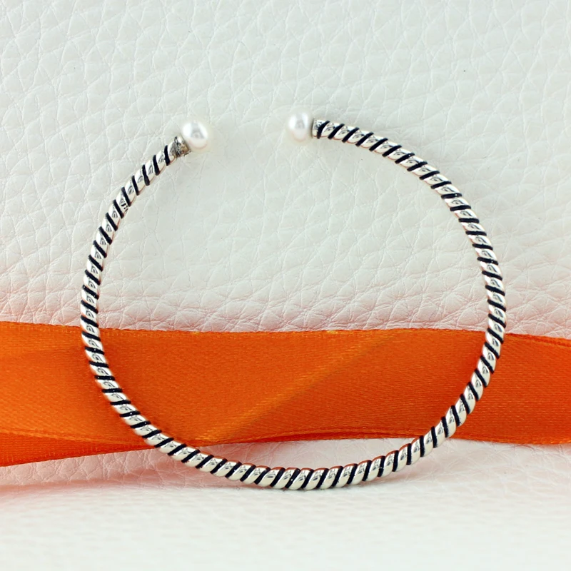 ROCKART чистое серебро 925 пробы натуральный пресноводный жемчуг витая веревка