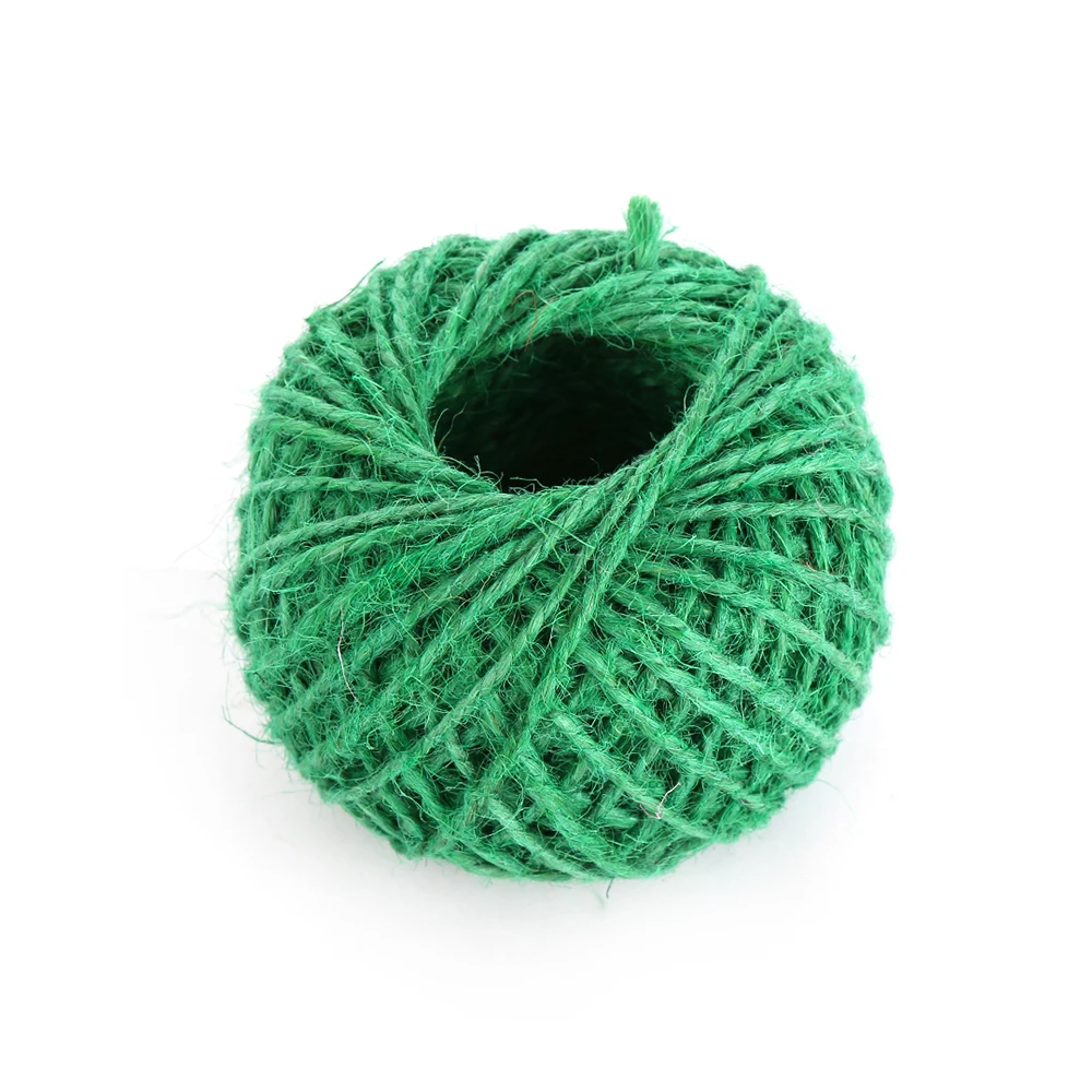 Green 30m 30/50/100 м натуральный в декорированном мешковиной горшке гессенской джутовый шнур-шпагат пеньковая веревка шнур подарочная упаковка строки Свадебная вечеринка DIY декоративный пеньковой веревкой - Цвет: Green 30m
