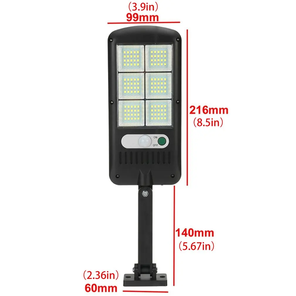 

120LED Solar Powered Street Wall Light PIR Motion Sensor Dimmable Lights Waterproof Night Light With 3 Modes For Garden