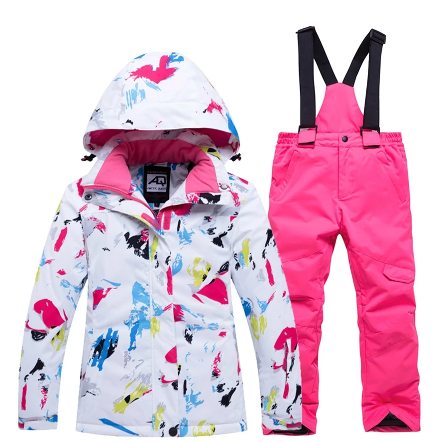 Kids Ski Suit Children Skiing Jacket Pants Set Waterproof Windproof Warm Winter Snow Snowboarding Skiing Suit Hiking Cloth