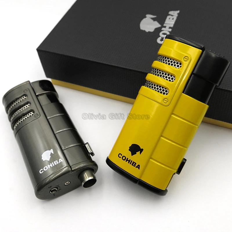 Cohiba металлические сигареты сигары табак зажигалка 3 фонарь струйное пламя с