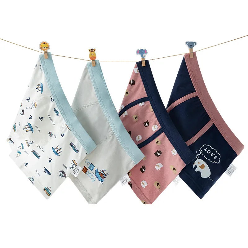 2 шт./лот нижнее белье для мальчиков с героями мультфильмов белые хлопковые