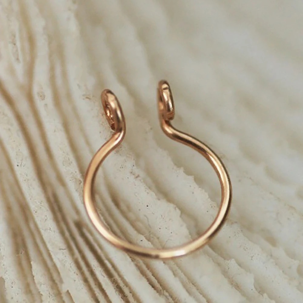 Не требуется пирсинга зажим для носа кольцо медицинский титан поддельное панк