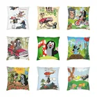 Чехлы на подушки с чешскими мультяшными комиксами Krtek, Декор для дома, скандинавские уличные подушки, квадратная наволочка