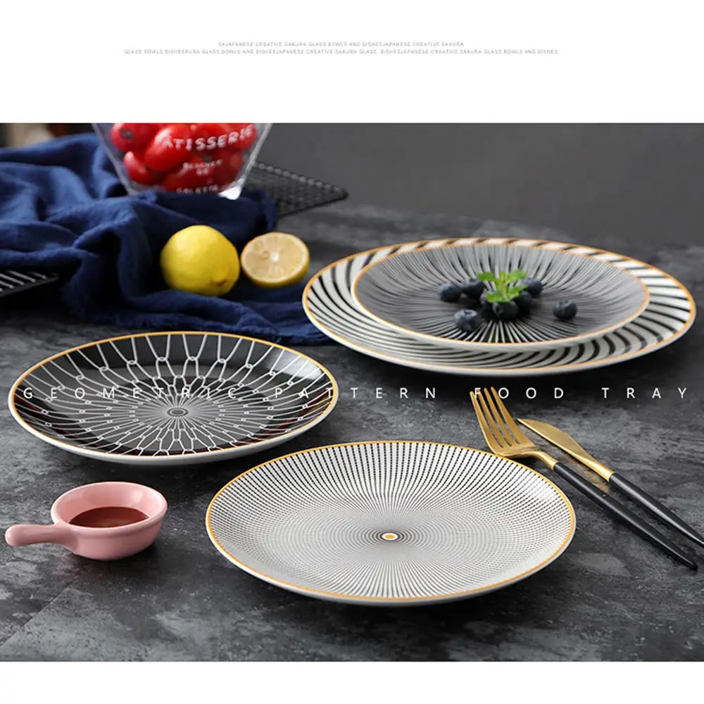 8 дюймов геометрический Керамика завтрак в западном стиле блюдо Зебра десерт