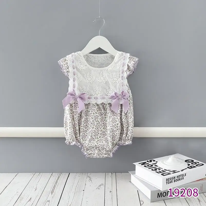 

Летнее Новое цветочное боди для новорожденных девочек от 0 до 24 месяцев, цельные детские комбинезоны, хлопковая одежда для маленьких девоче...