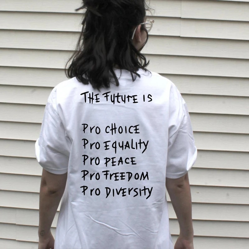 

Футболки с принтом «будущее-это Pro Choice», «равенство, мир, свобода, разнообразие, феминистские футболки, гражданские права», дропшиппинг