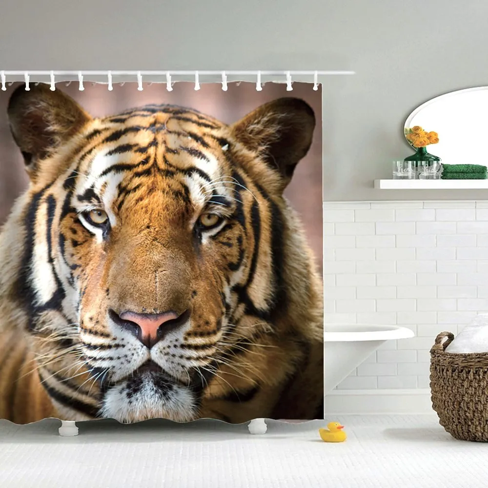Занавеска для душа Dafield с изображением животных тигр цифровая печать