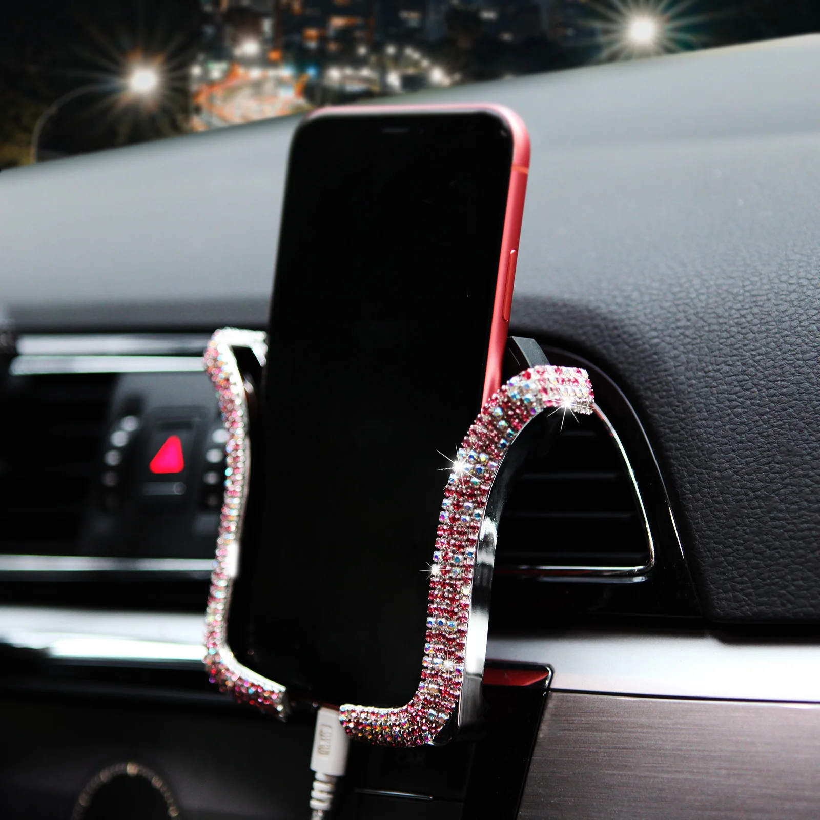 

Universal Car Phone Holder Bling Crystal Rhinestone Auto Air Vent Mount Clip Cellphone Stand Support for iPhone Samsung Xiaomi