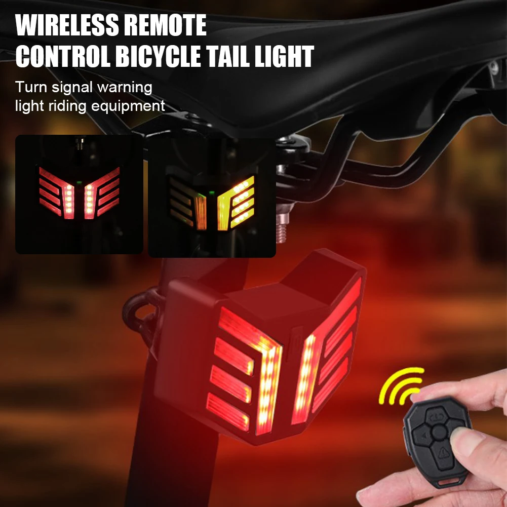 

Bicycle Light Rechargeable Taillight Turn Signal Wireless Remote Control Rear Lamp Warning Light Waterproof Cycling Accessories