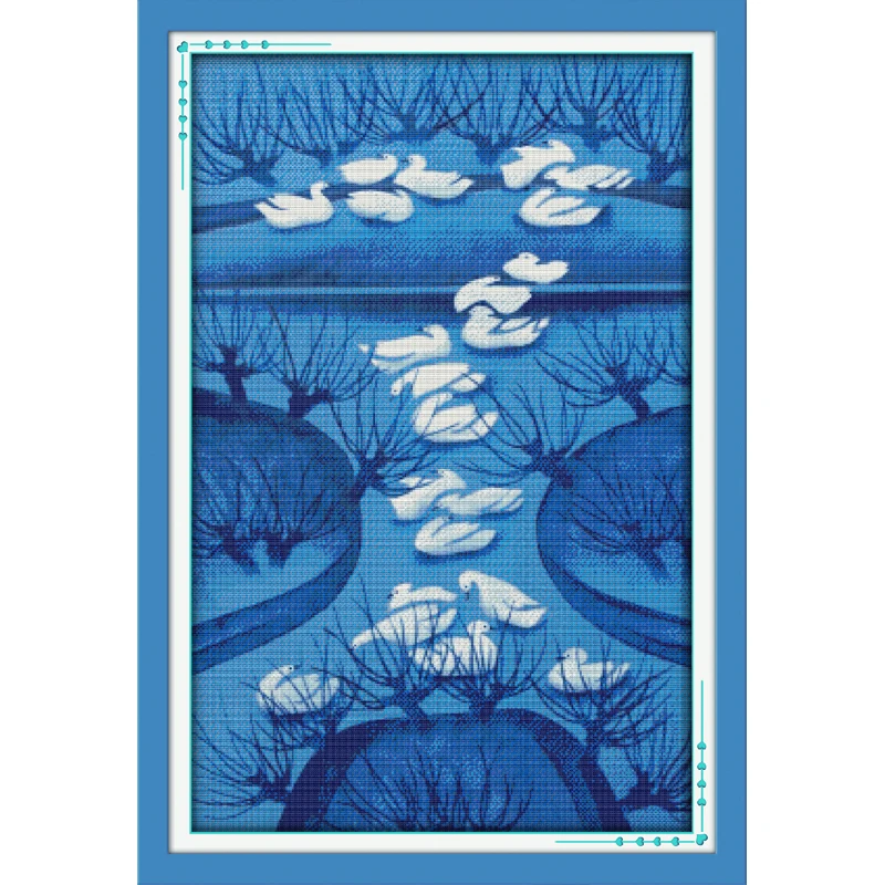 

Everlasting Love Winter Morning Chinese Cross Stitch Kits Ecological Cotton Stamped Printed DIY 11 New Year Decorations For Home