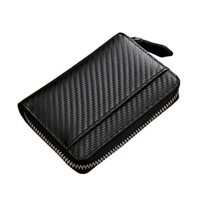 Кошелек для карт BYCOBECY из углеродного волокна мужчин и женщин на молнии | Багаж