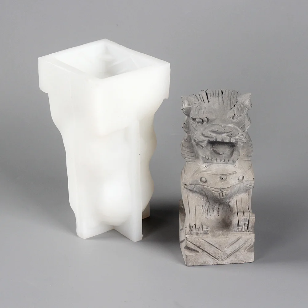 Статуя Льва силиконовая цементная форма Традиционный китайский стиль ручной