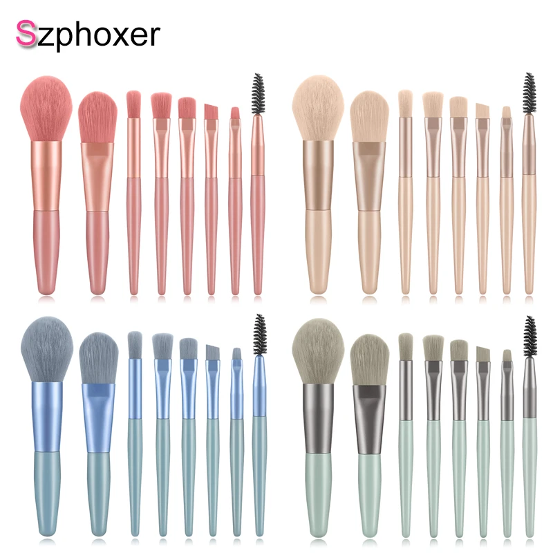 

Makeup Brushes Set 8pcs Szphoxer Professional Foundation Powder Brush Portable Eyelashes Eye Shadow Cosmetic Makeup Brush Tools