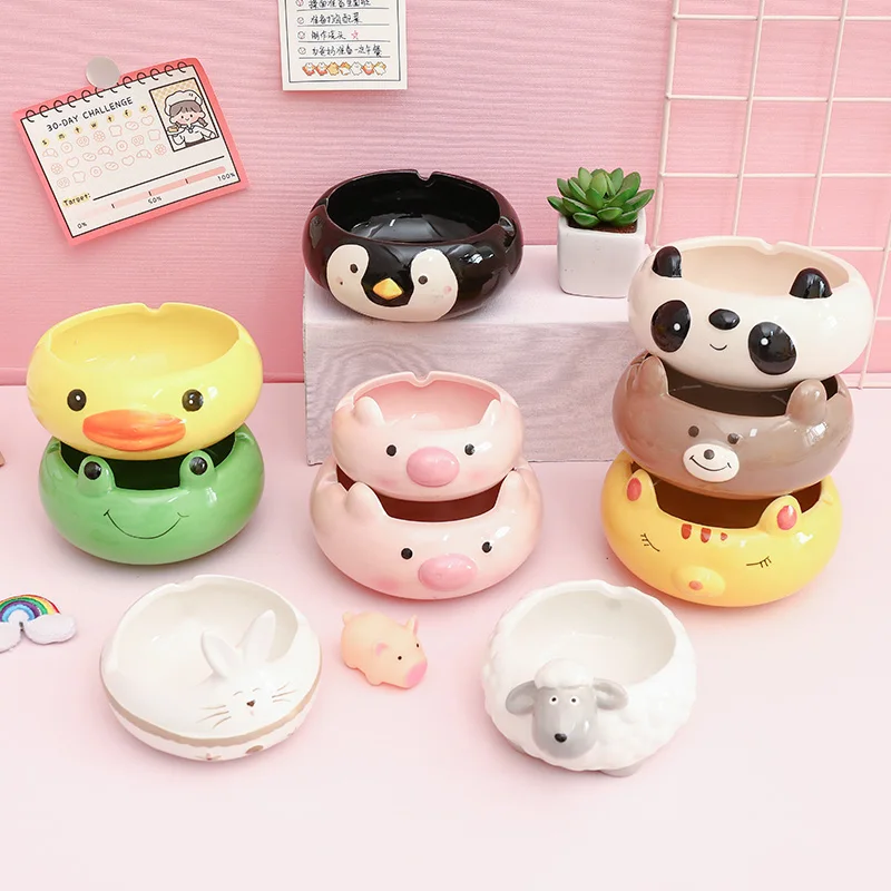 Южная Корея милые Мультяшные животные керамическая пепельница креативный