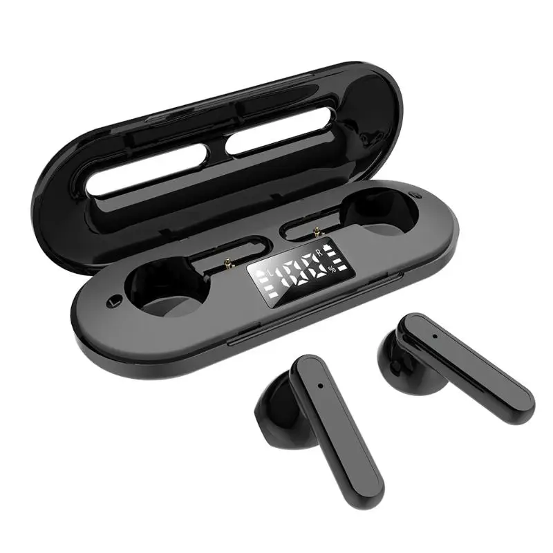 

Pro18 Wireless Bluetooth 5 Mini Stereo Bass LED Power Display Noise Cancelling Sports Waterproof Earbud Headphones Earphones