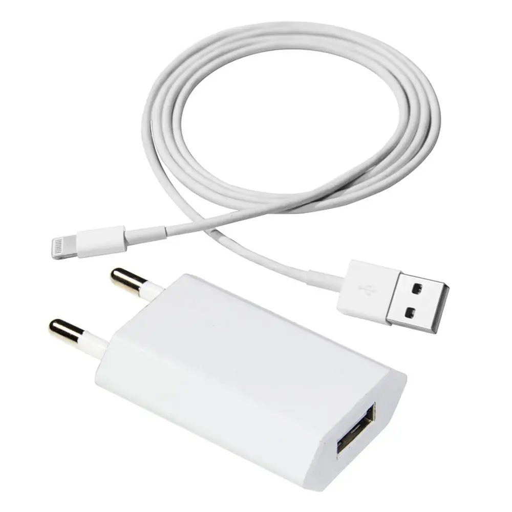 Устройство зарядное 5W 1A Кабель Lightning ( 1 метр) для iPhone iPod без коробки | Электроника