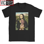 Мужские футболки родезиан риджбэк Мона Лиза хлопковые топы для собак домашних животных Новинка футболки с круглым вырезом