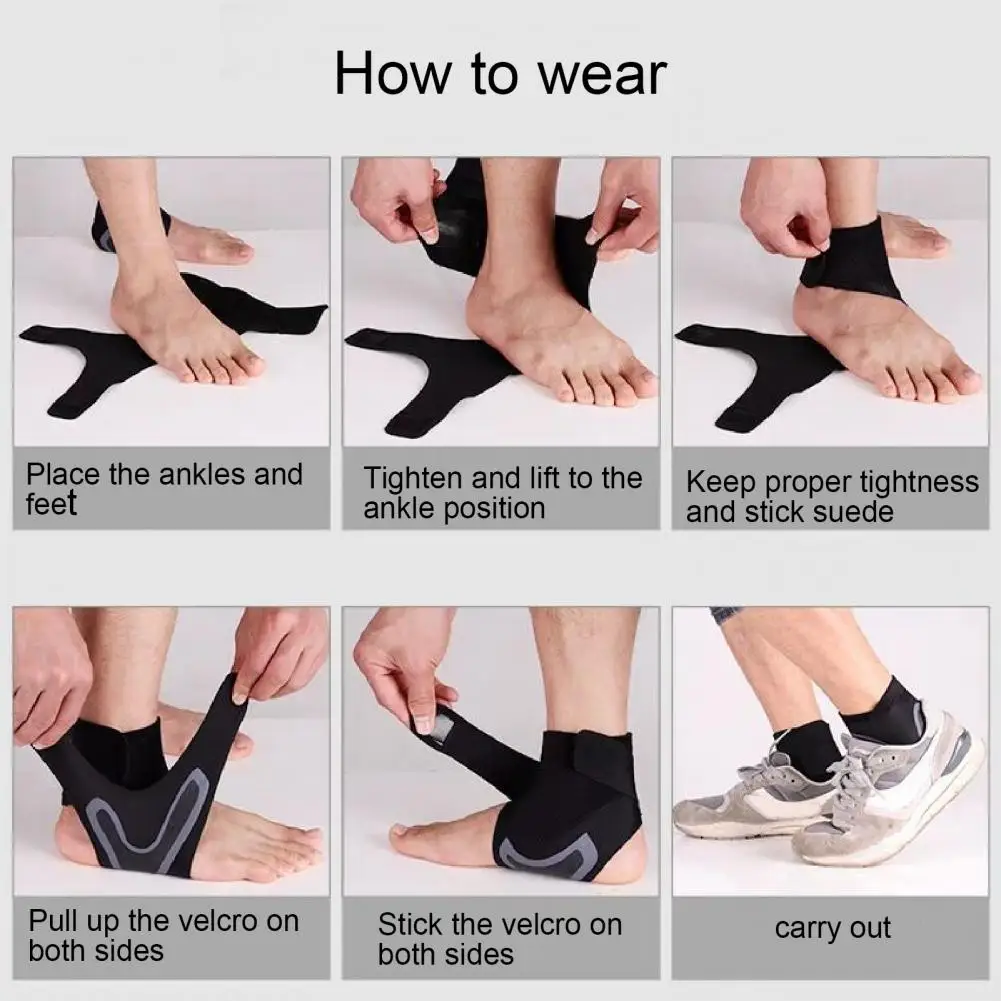 

1 Pair Elastic Ankle Guard Anti-Sprain Protective Sleeves Foot Bracer for Outdoor Basketball Football Mountaineering Sports