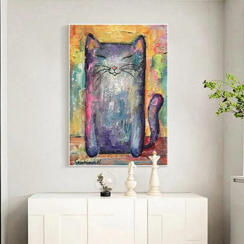 

Cartoon Cat Posters And Prints Canvas Paintings On the Wall Art Pictures For Living Room Decoration Modern Home Decor Cuadros