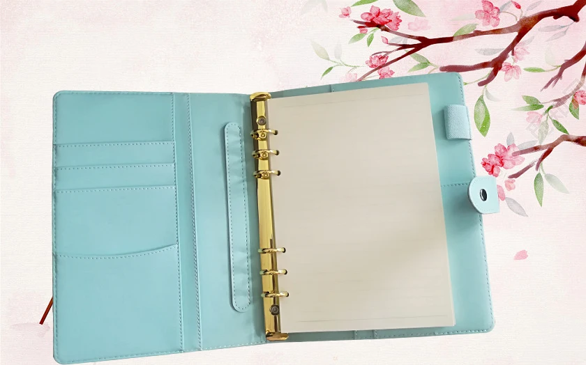 Журнал в деловом стиле из искусственной кожи блокнот линейку с листьями Размер A5