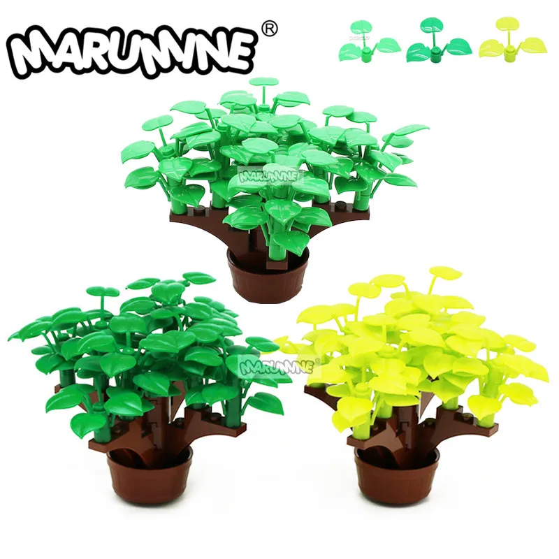 

MARUMINE 33PCS Potted Plants Architecture Garden Miniature MOC Bricks Trees Set Decoration Model Constructor Building Blocks