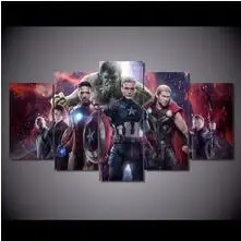 HD печатные Постеры-холсты рамки гостиной стены искусства 5 шт. Звездные войны фильм домашний Декор Картина модульная картина - Цвет: Серебристый