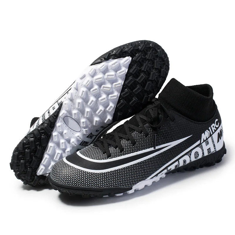 black turf sole Новые футбольные бутсы FG AG мужские футбольные бутсы детские футбольные бутсы тренировочные футбольные бутсы высокие спортивные кроссовки мужские s дропшиппинг - Цвет: black turf sole