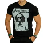 Мужская Летняя Повседневная футболка, свободная дышащая футболка с квадратным принтом черепа и карт, 2021