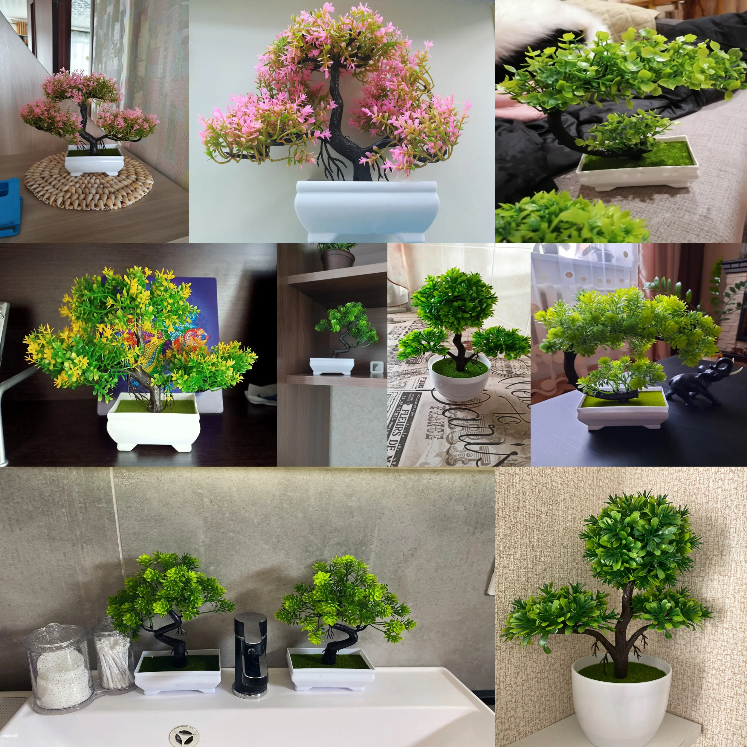 

Artificial Plants Bonsai Small Tree Simulation Pot Plants Fake Flowers Table Potted Ornaments Home Decoration Hotel Garden Decor