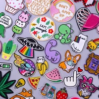 cute cartoon dinosaur letter patches on clothes cheap things rainbow applique embroidered patches for clothing diy badges