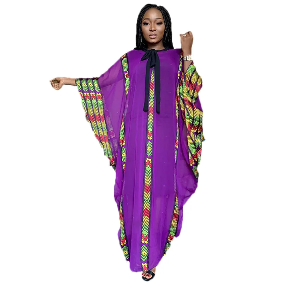 Комплект из обуви в африканском стиле платье для женщин Кафтан Макси длинное