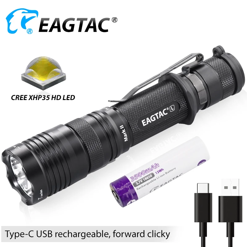 Супер Мощный тактический светодиодный фонарик EAGTAC T25LR 2200 люмен SFT40 USB