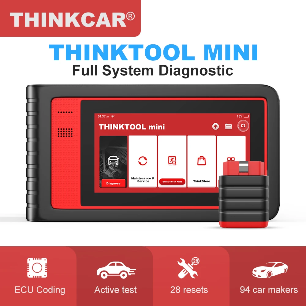 

THINKCAR Thinktool Mini OBD2 Scanner Diagnostic Active Test ECU Coding Engine Full System ABS SAS SRS Oil Reset Car tools