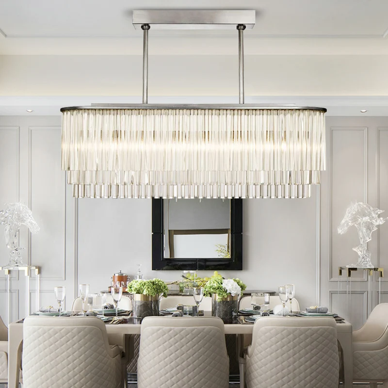 Модная домашняя столовая люстра современная хрустальная стеклянная