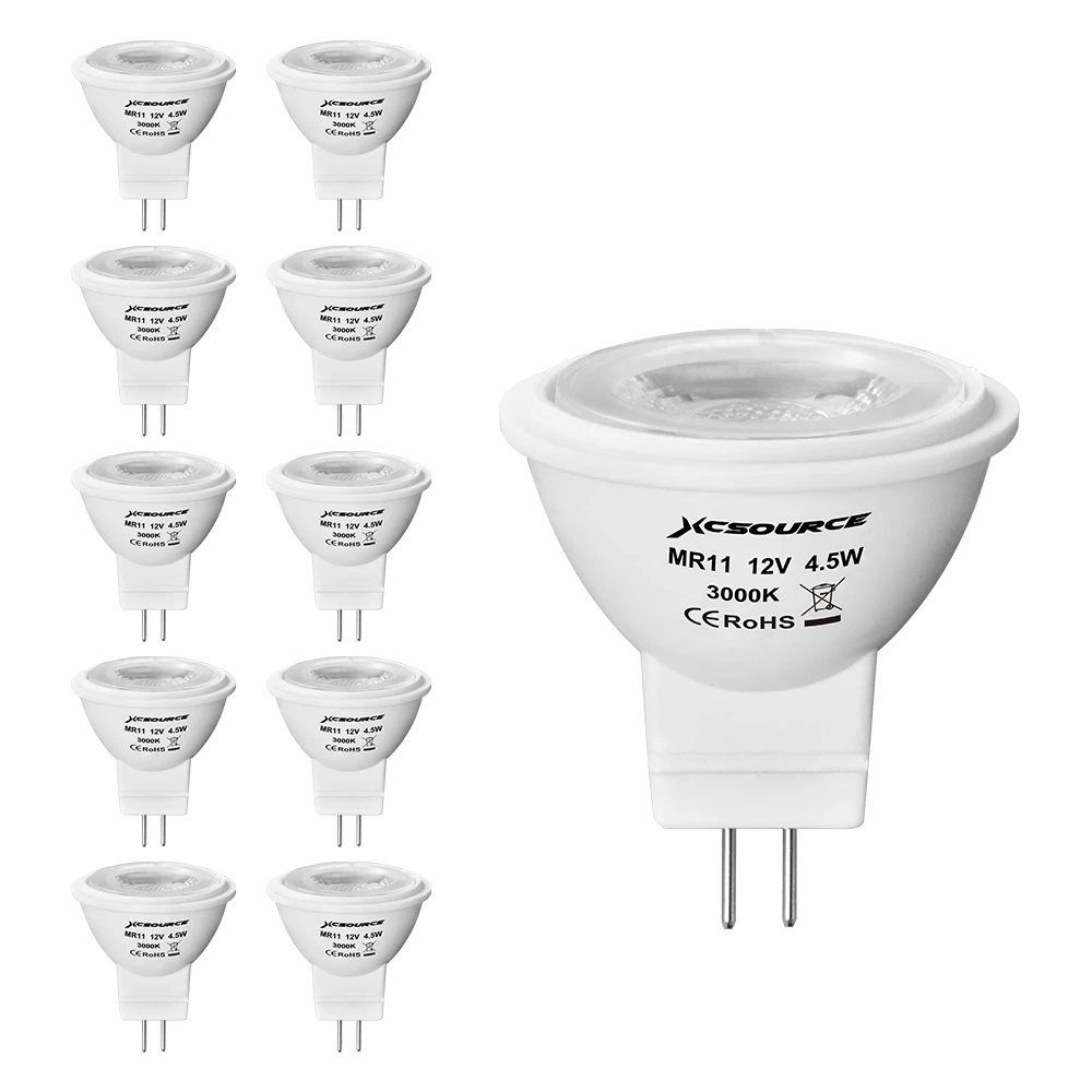 

10pcs LED Bulb Spotlight Lamp MR11 AD/DC 12V 2835 SMD 4.5W Warm White For Ceiling Lights Replace Halogen Light Energy Saving